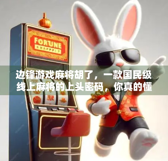 边锋游戏麻将胡了，一款国民级线上麻将的上头密码，你真的懂吗？