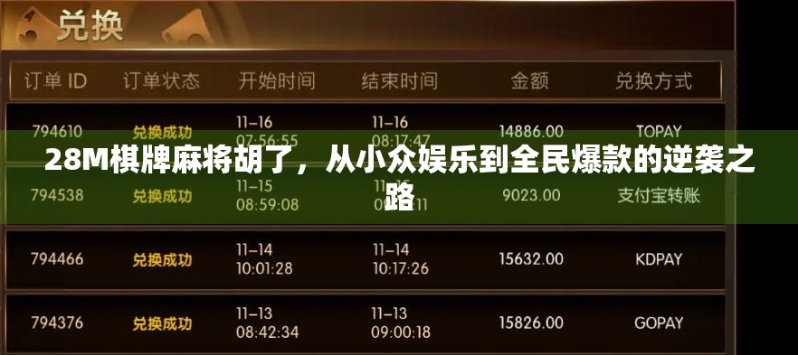 28M棋牌麻将胡了，从小众娱乐到全民爆款的逆袭之路