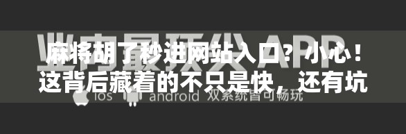 麻将胡了秒进网站入口?小心!这背后藏着的不只是快,还有坑!