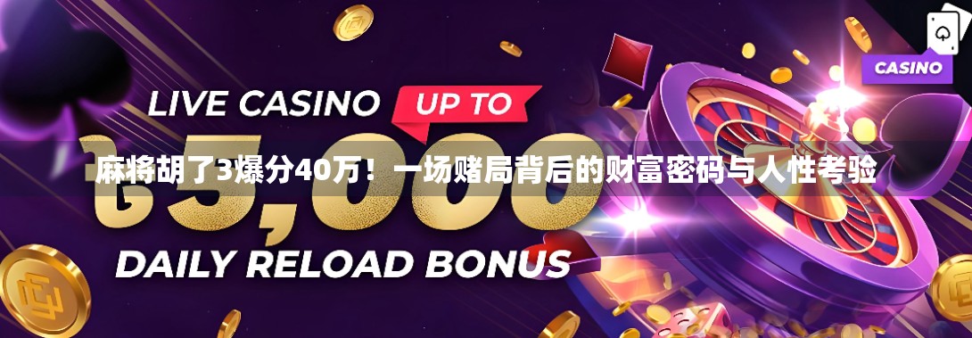 麻将胡了3爆分40万！一场赌局背后的财富密码与人性考验