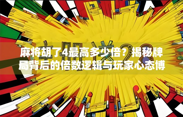麻将胡了4最高多少倍？揭秘牌局背后的倍数逻辑与玩家心态博弈！