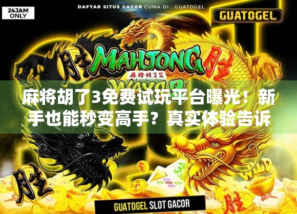 麻将胡了3免费试玩平台曝光！新手也能秒变高手？真实体验告诉你答案！